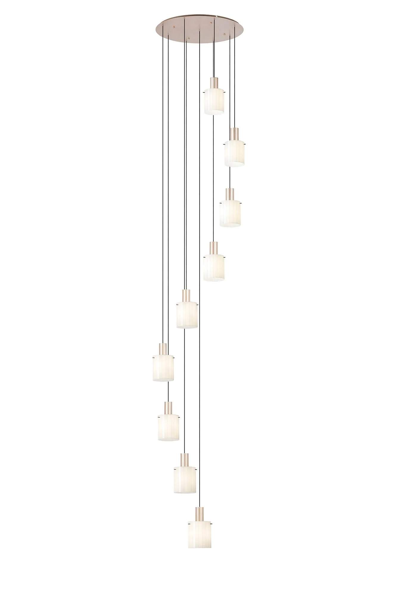 Hailey 9Lt Cluster Pendant Narrow Line Glass - Various Colours - Image 11