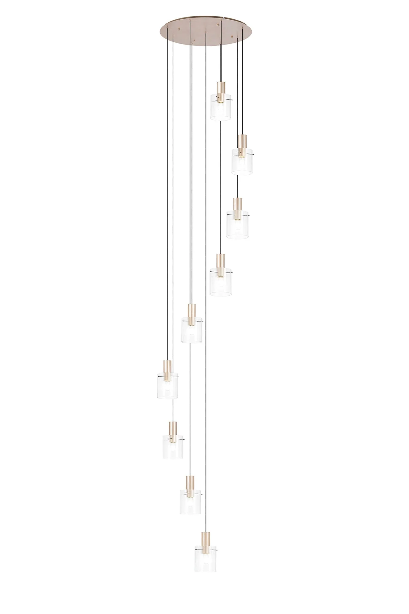 Hailey 9Lt Cluster Pendant Narrow Line Glass - Various Colours - Image 5