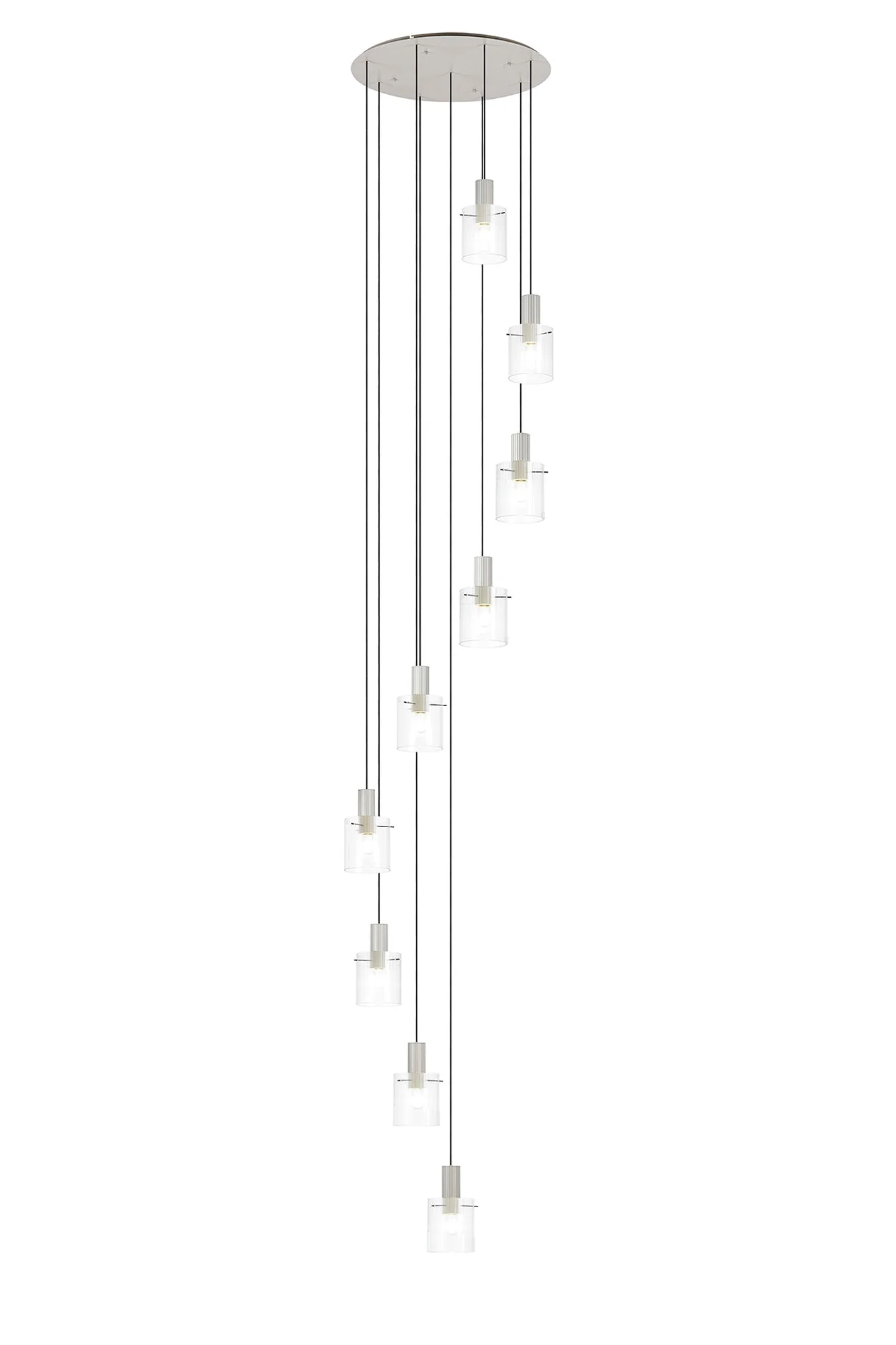 Hailey 9Lt Cluster Pendant Narrow Line Glass - Various Colours - Image 8