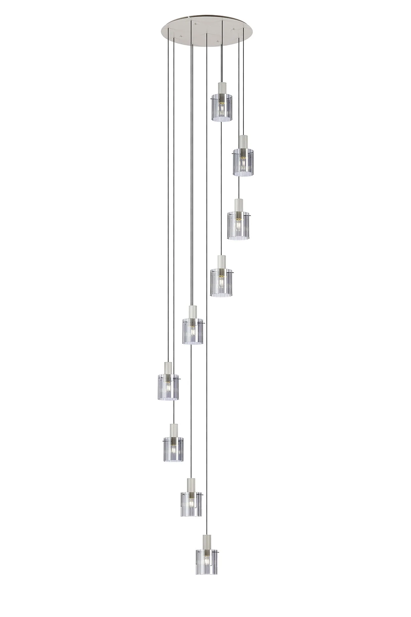Hailey 9Lt Cluster Pendant Wide Line Glass - Various Colours - Image 11