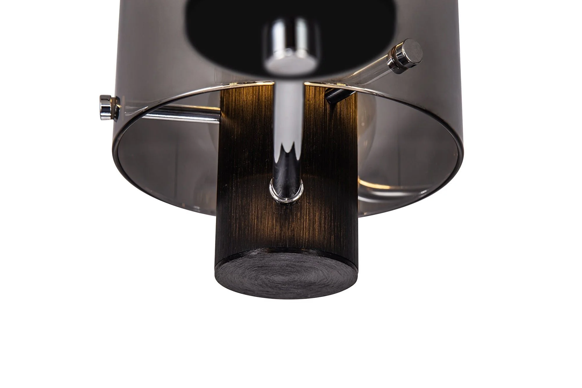Hailey Semi-Flush Ceiling Light 3/5Lt, Black/Smoke Fade Glass & Mocha/Amber Glass - Image 7