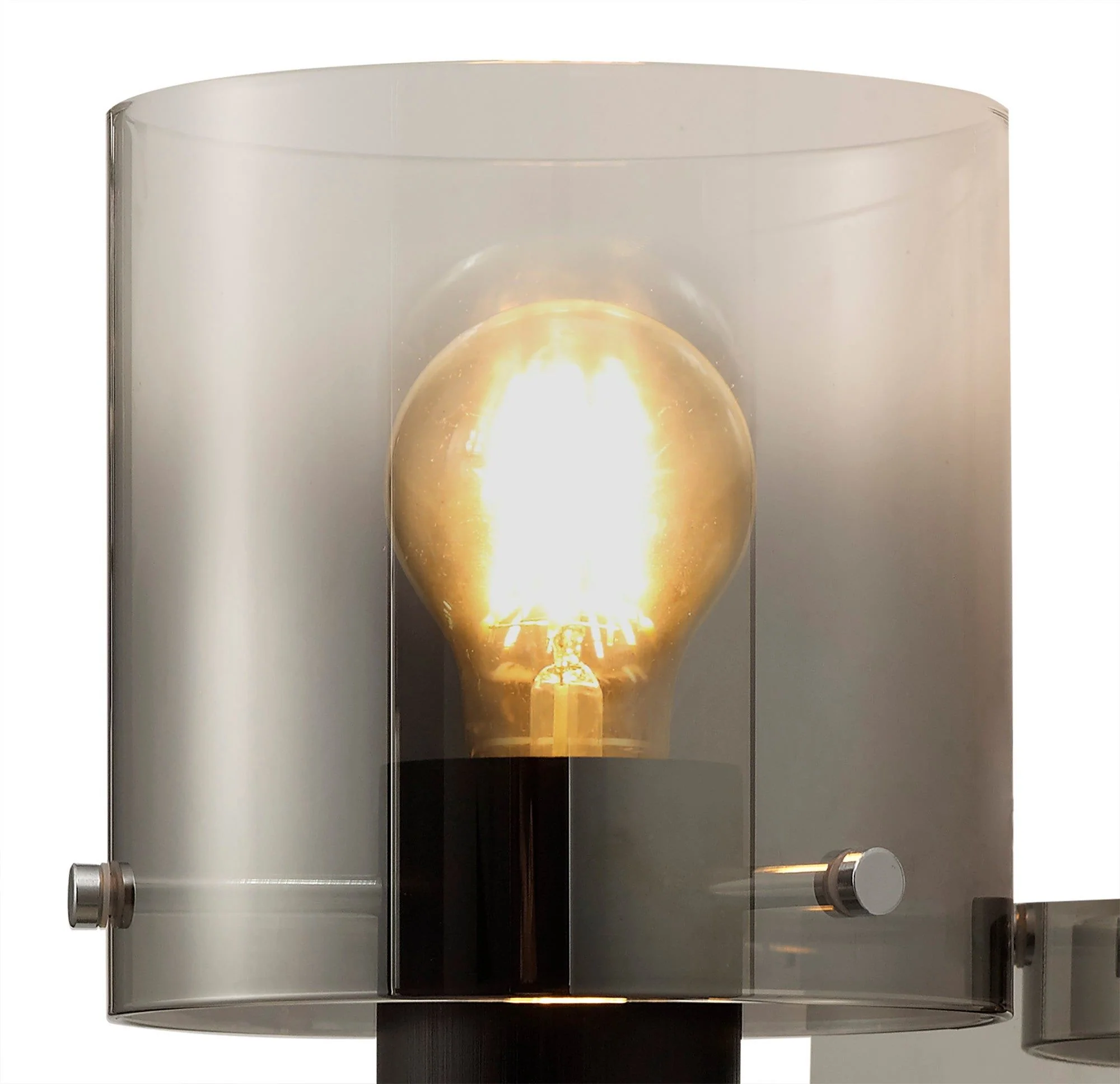 Hailey Single Switched Wall Lamp, 1 Light, E27, Black/Smoke Fade Glass, Mocha/Amber Glass - Image 3