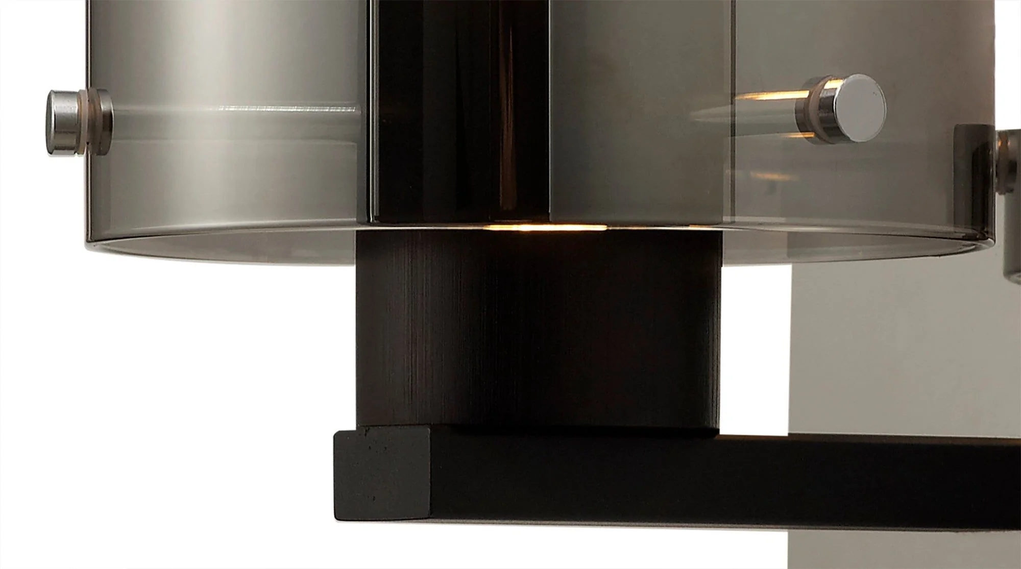 Hailey Single Switched Wall Lamp, 1 Light, E27, Black/Smoke Fade Glass, Mocha/Amber Glass - Image 4