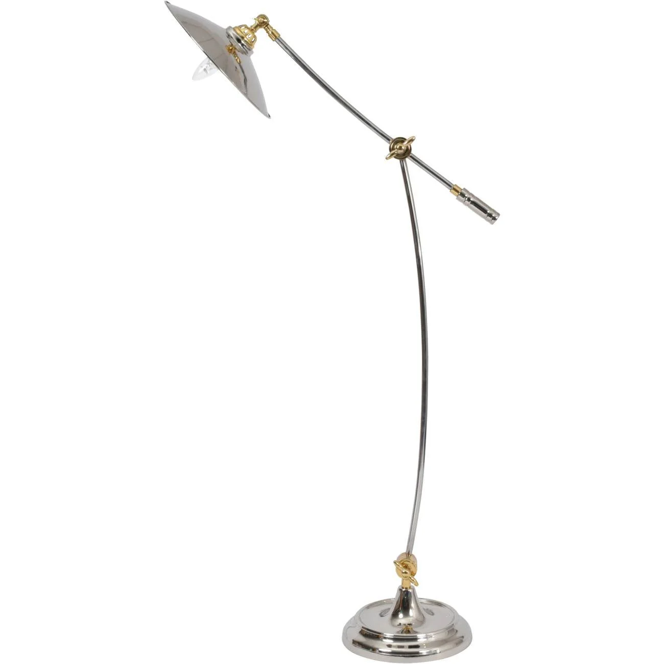 Haku Adjustable Floor Lamp -  Brass & Steel Finish - Image 2