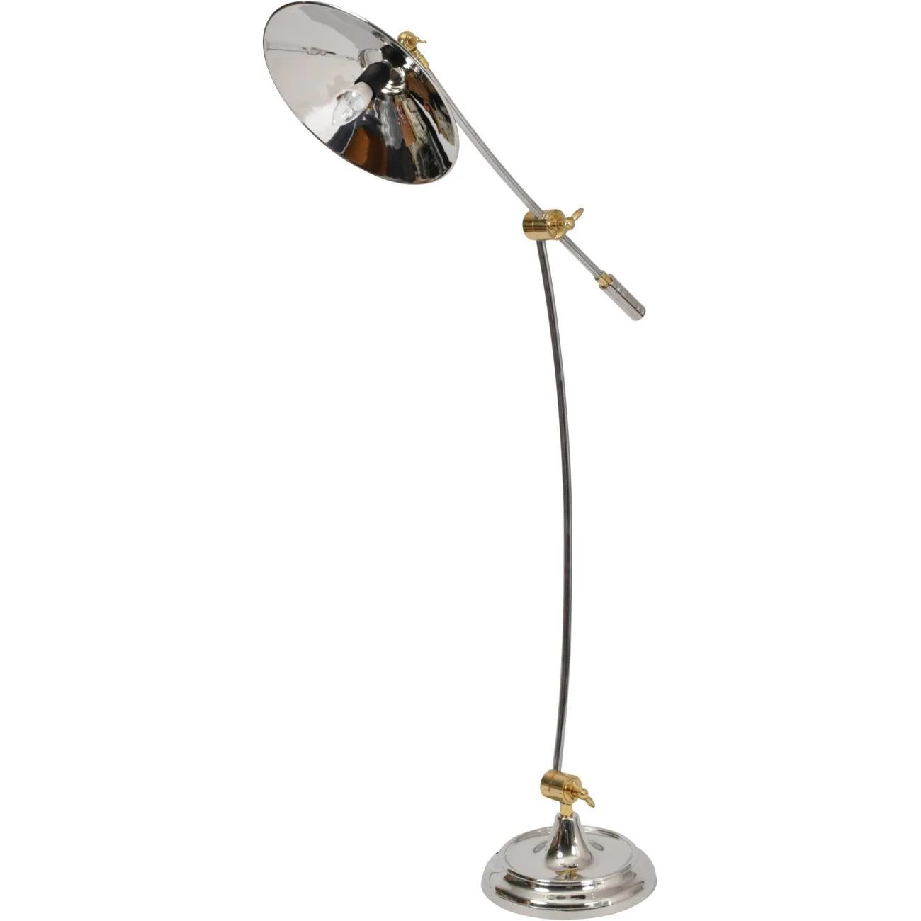 Haku Adjustable Floor Lamp -  Brass & Steel Finish - Image 3