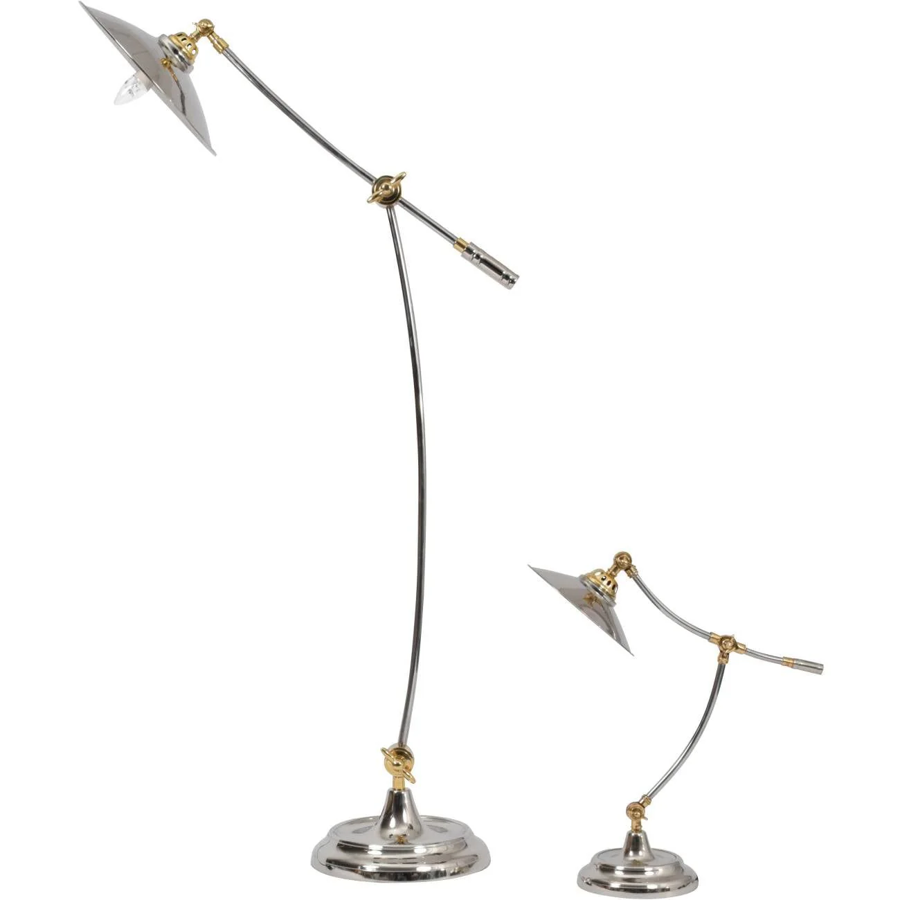 Haku Adjustable Floor Lamp -  Brass & Steel Finish - Image 6