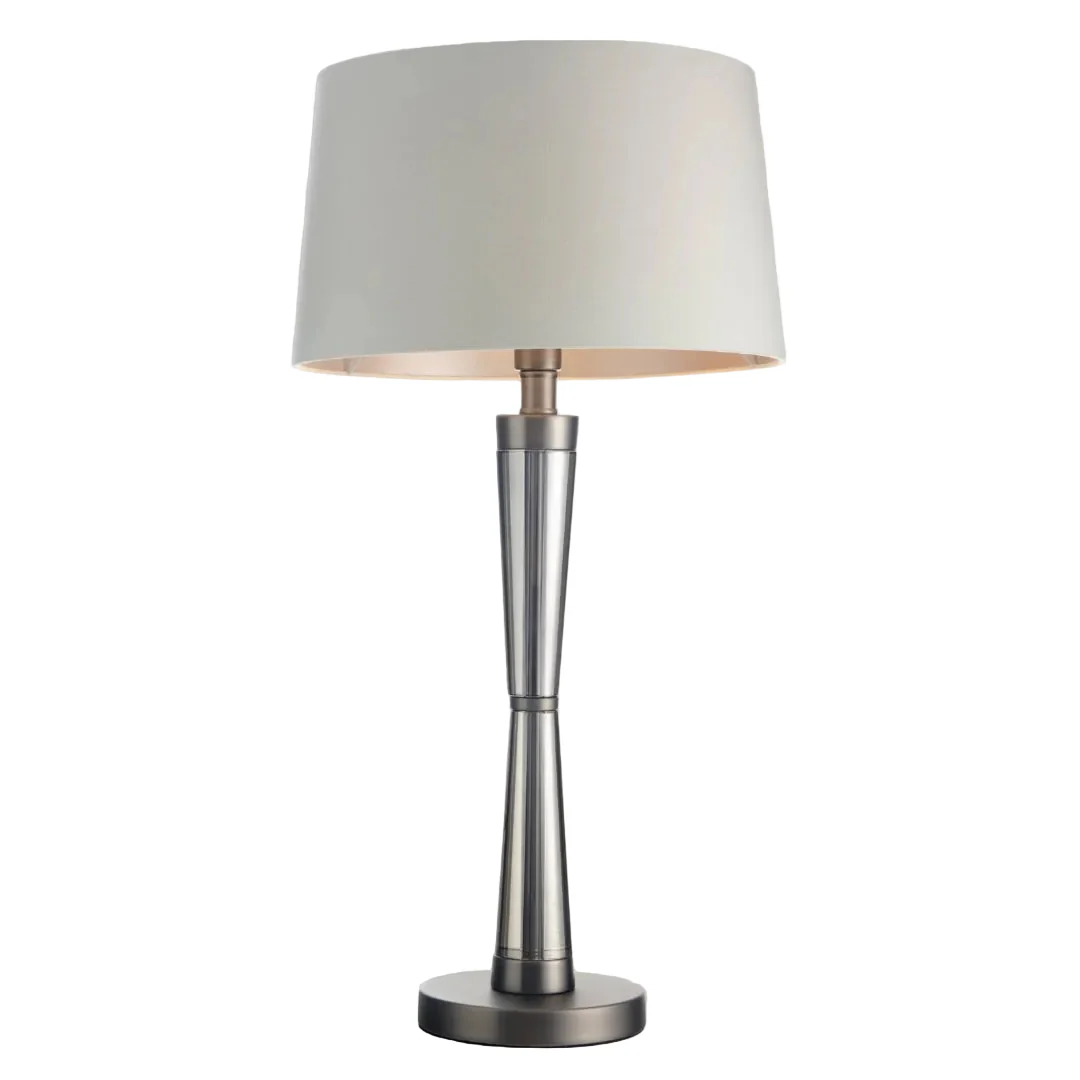 Nelle Matt Black Nickel/Antique Brass Finish Table Lamp E14