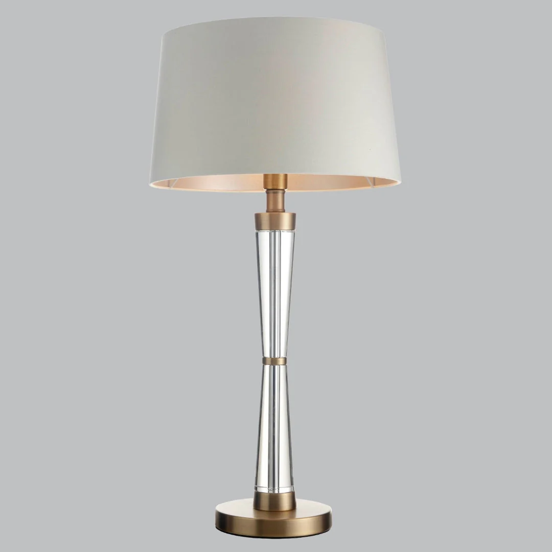 Nelle Matt Black Nickel/Antique Brass Finish Table Lamp E14 - Image 2