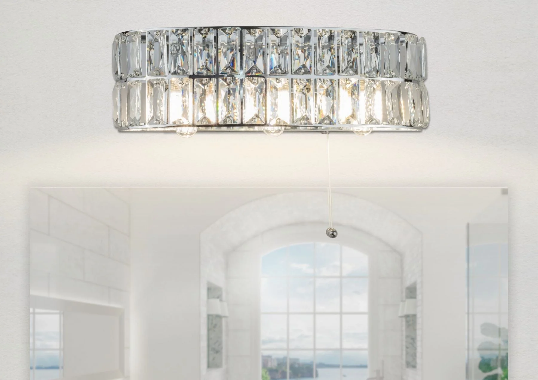 Haley 3 Lt Bathroom Wall Light- Satin Brass/ Polished Chrome - Image 4