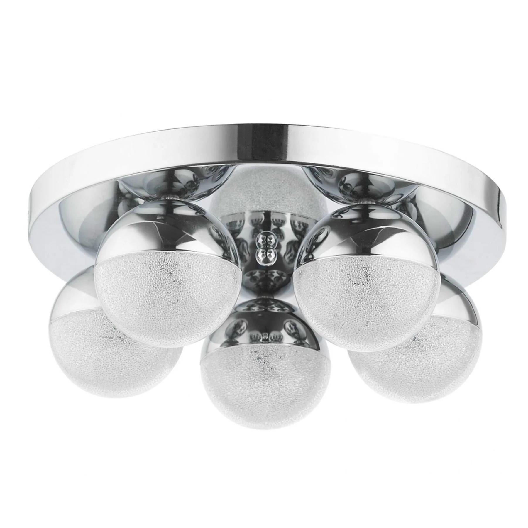 Haley 5 Light Bathroom Ceiling Light IP44 - Polished Chrome/Satin Brass - Image 4