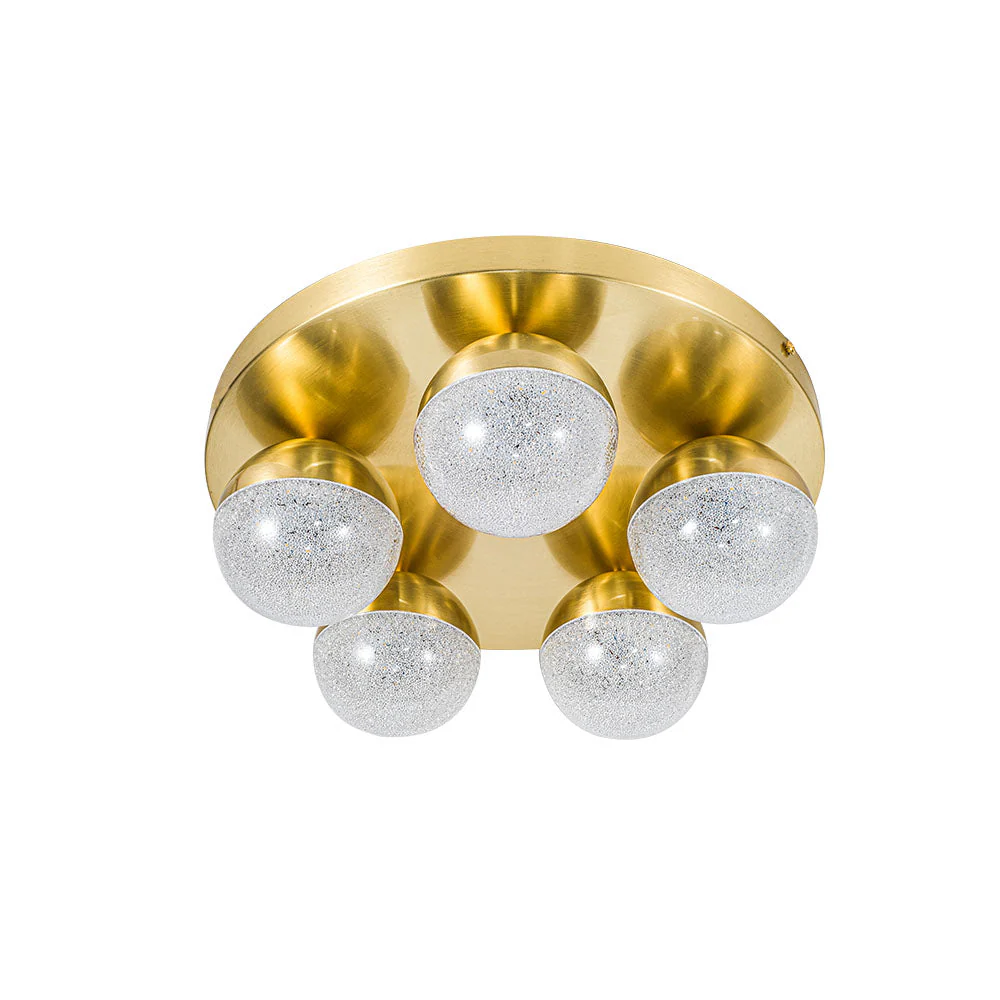 Haley 5 Light Bathroom Ceiling Light IP44 - Polished Chrome/Satin Brass - Image 5