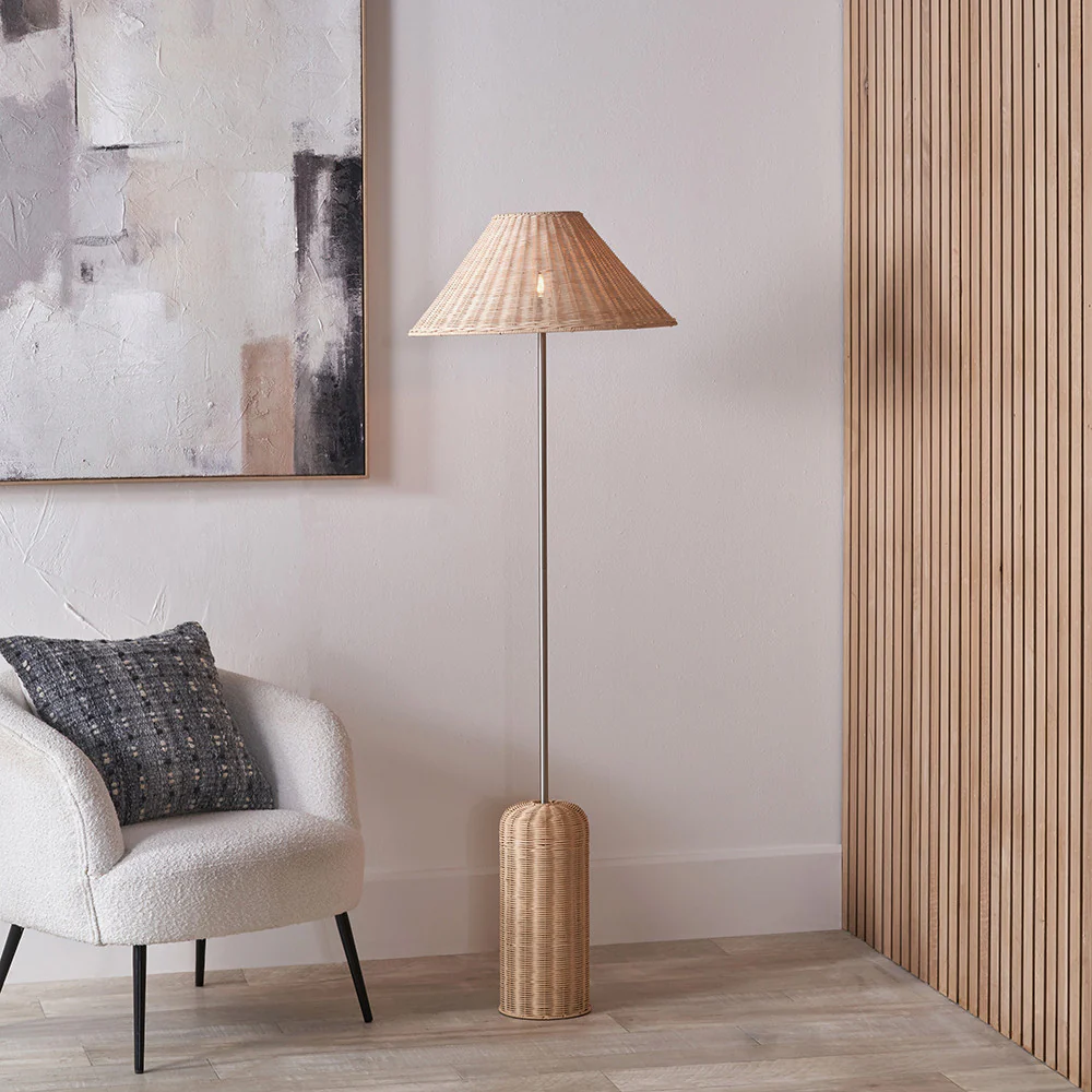 Hali Rattan Base and Shade Floor Lamp - Image 2