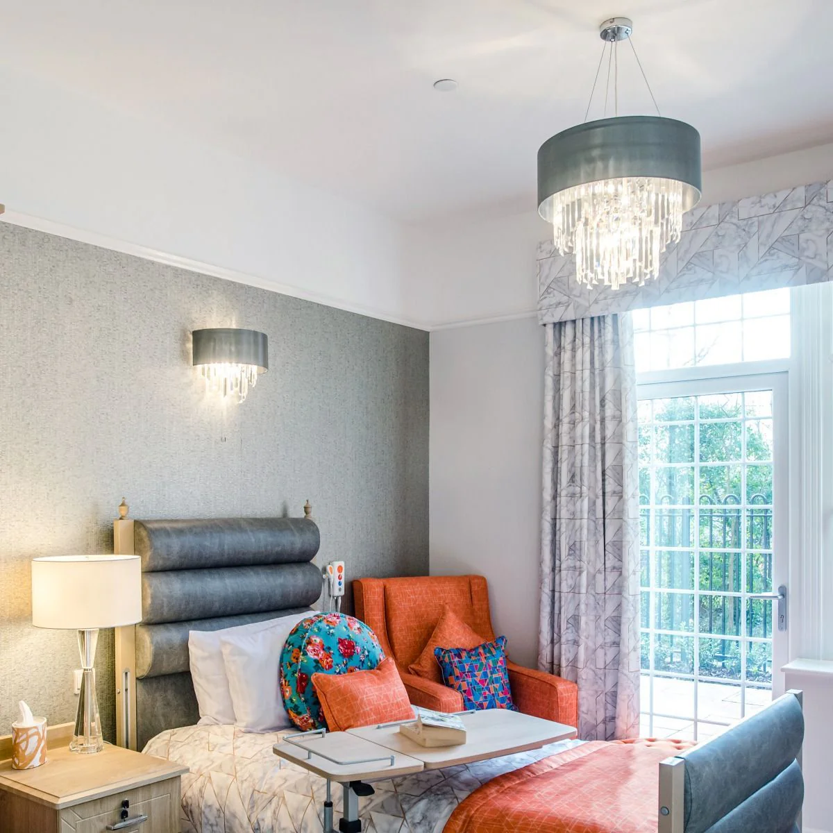 Halle 6Lt Crystal Ceiling Light - Grey & Crystal Finish - Image 3