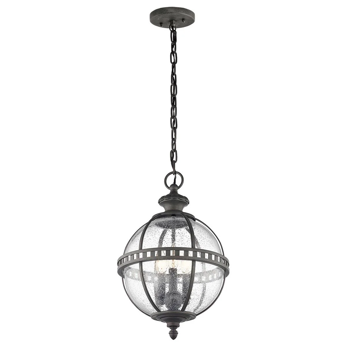 Halleron 3Lt IP44 Lantern - Burnished Bronze/Londonderry IP44 E14 - Image 2