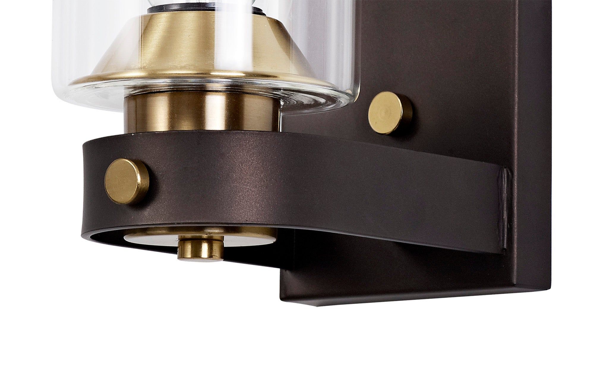 Halo Wall Lamp 1/2 Light E27, Brown Oxide/Bronze With Clear Glass Shades - Image 4