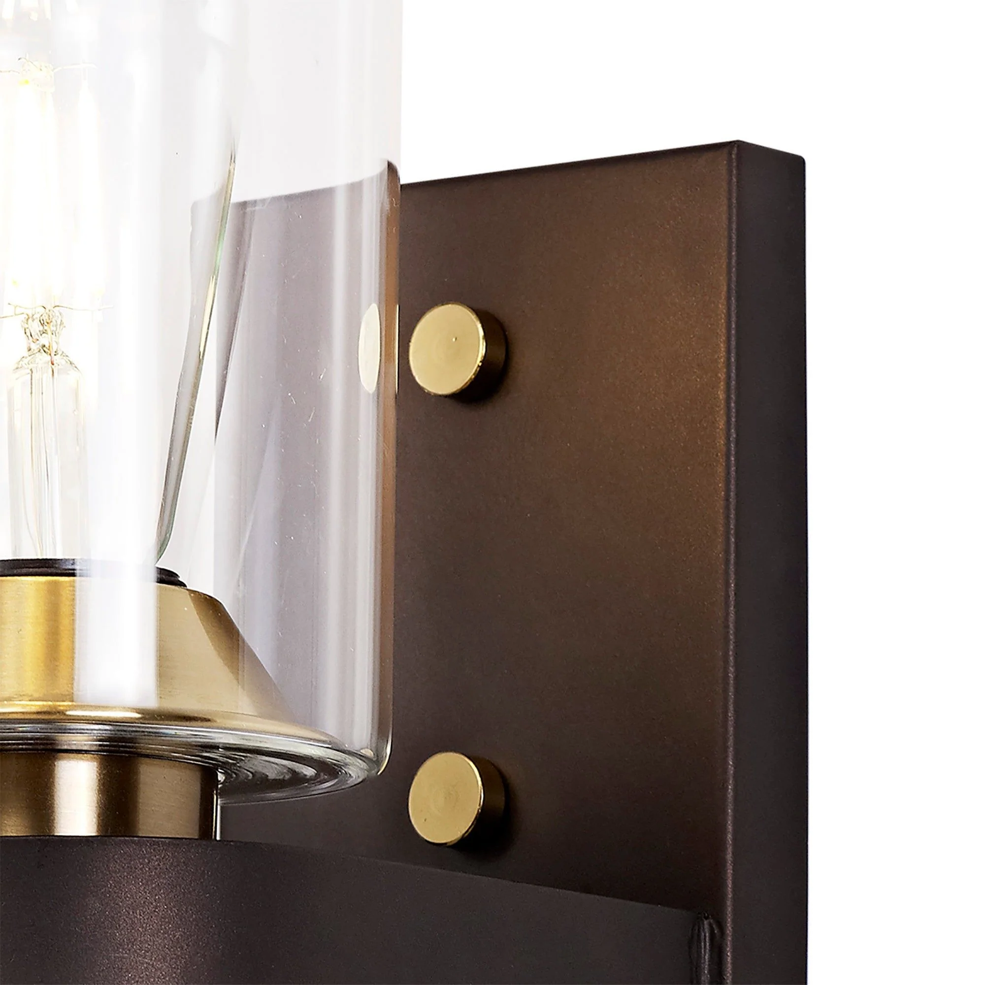 Halo Wall Lamp 1/2 Light E27, Brown Oxide/Bronze With Clear Glass Shades - Image 5