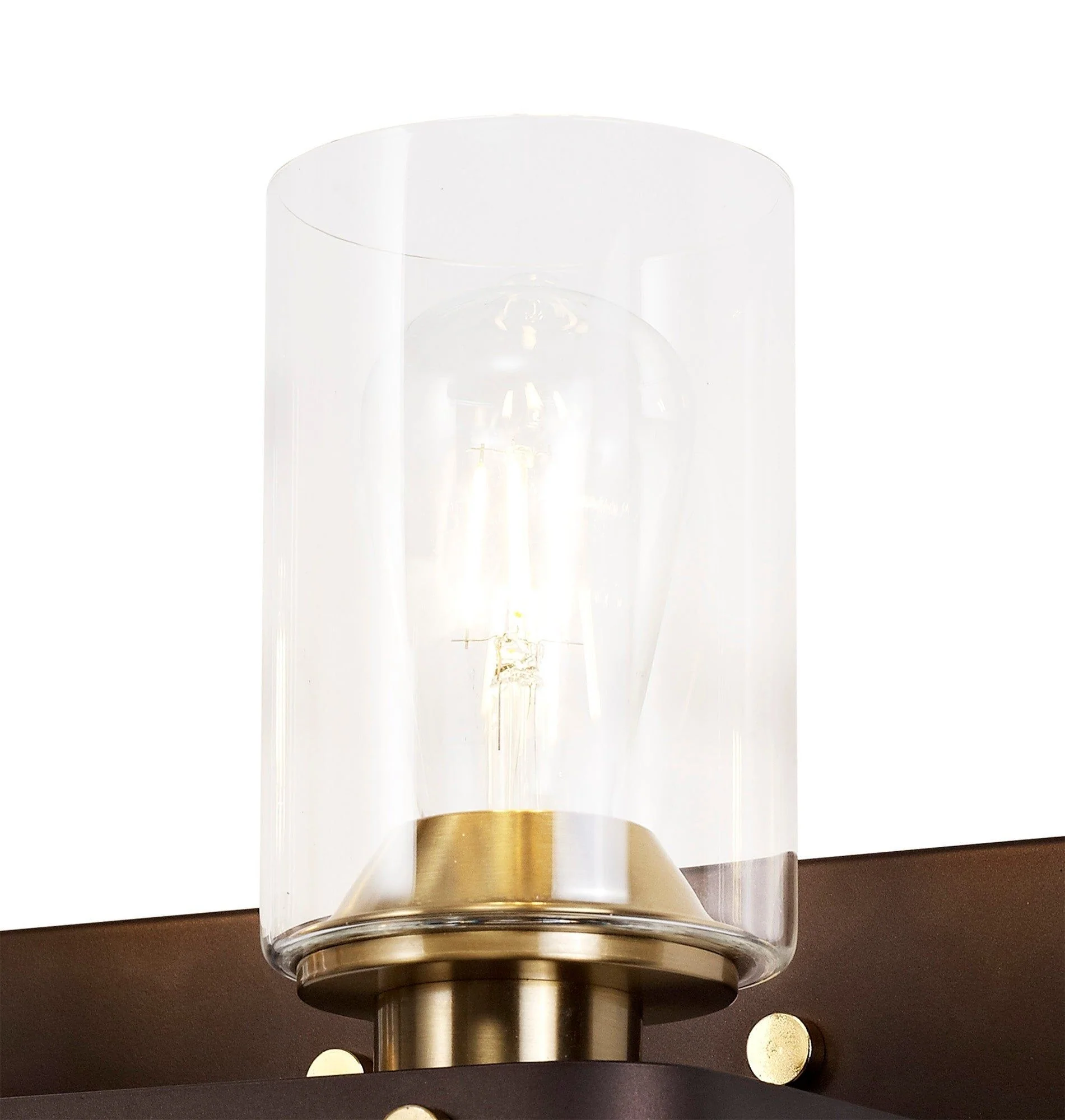 Halo Wall Lamp 1/2 Light E27, Brown Oxide/Bronze With Clear Glass Shades - Image 6