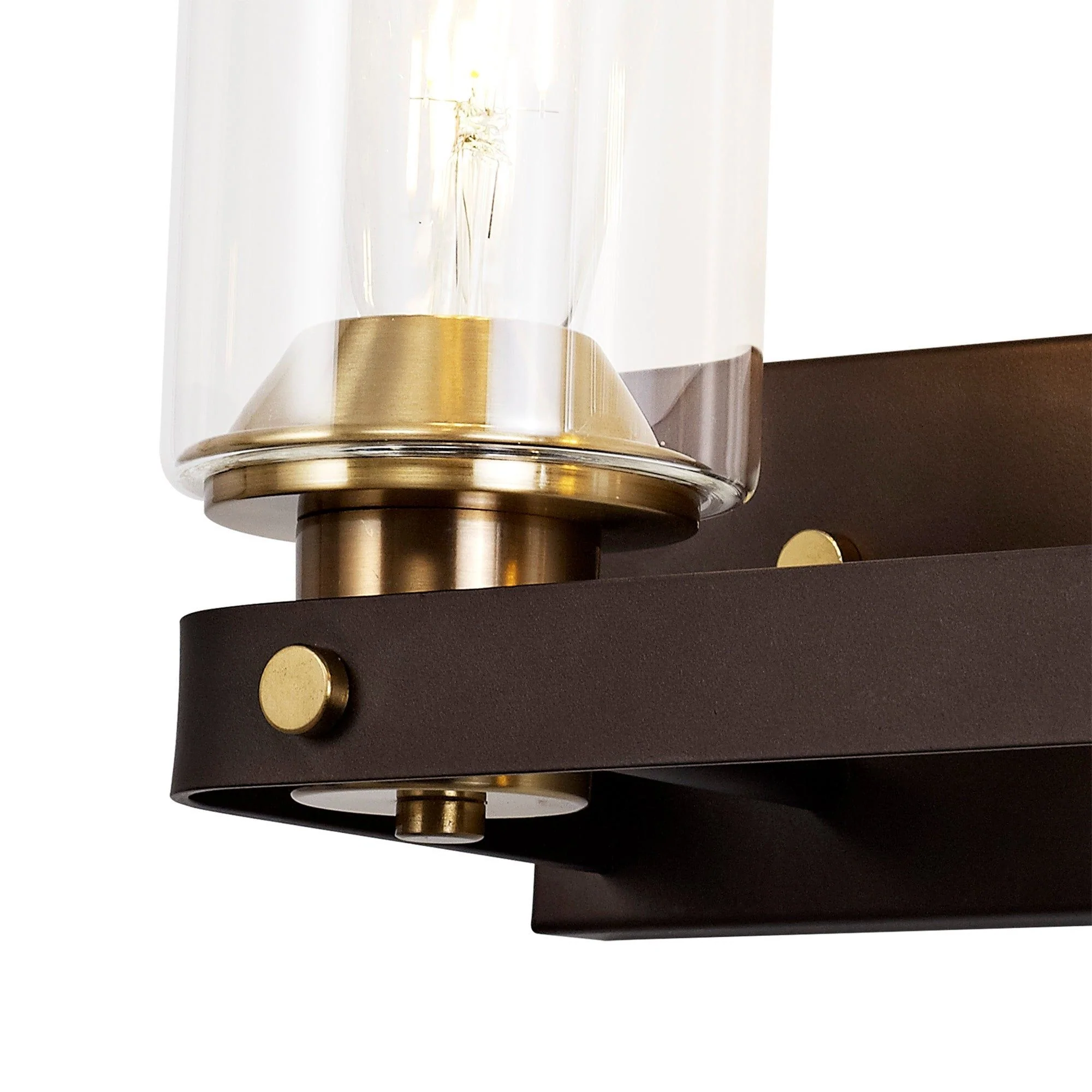Halo Wall Lamp 1/2 Light E27, Brown Oxide/Bronze With Clear Glass Shades - Image 7