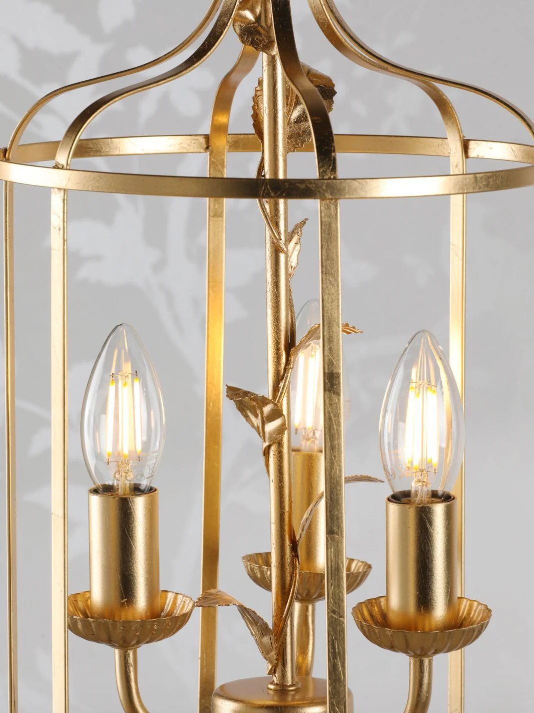 Halton 3 Light Pendant Distressed Gold Leaf - Image 2
