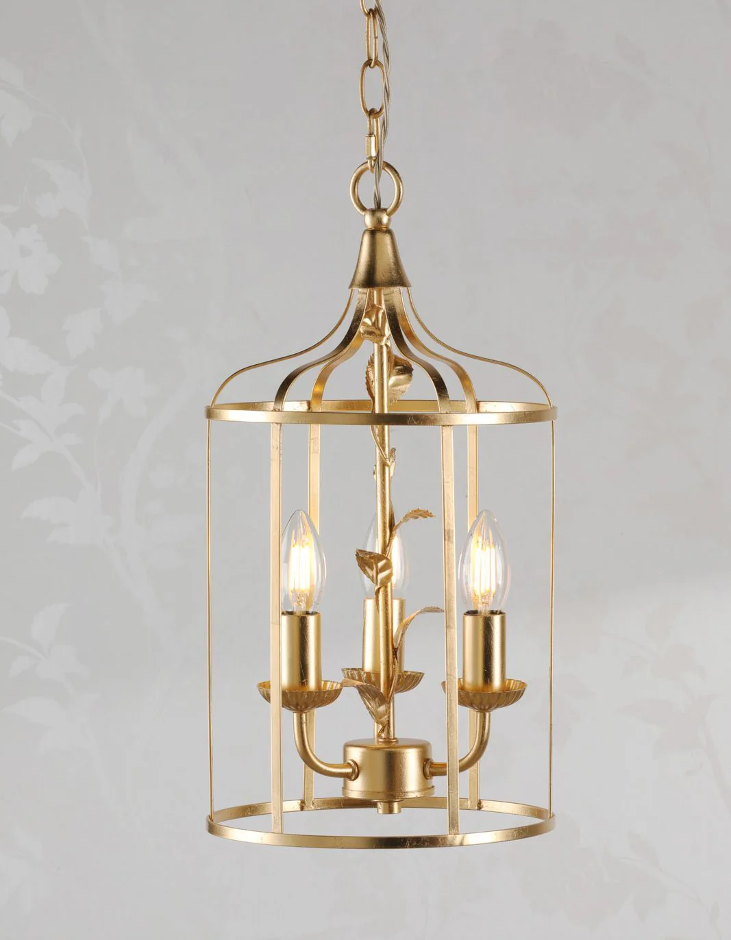 Halton 3 Light Pendant Distressed Gold Leaf - Image 3