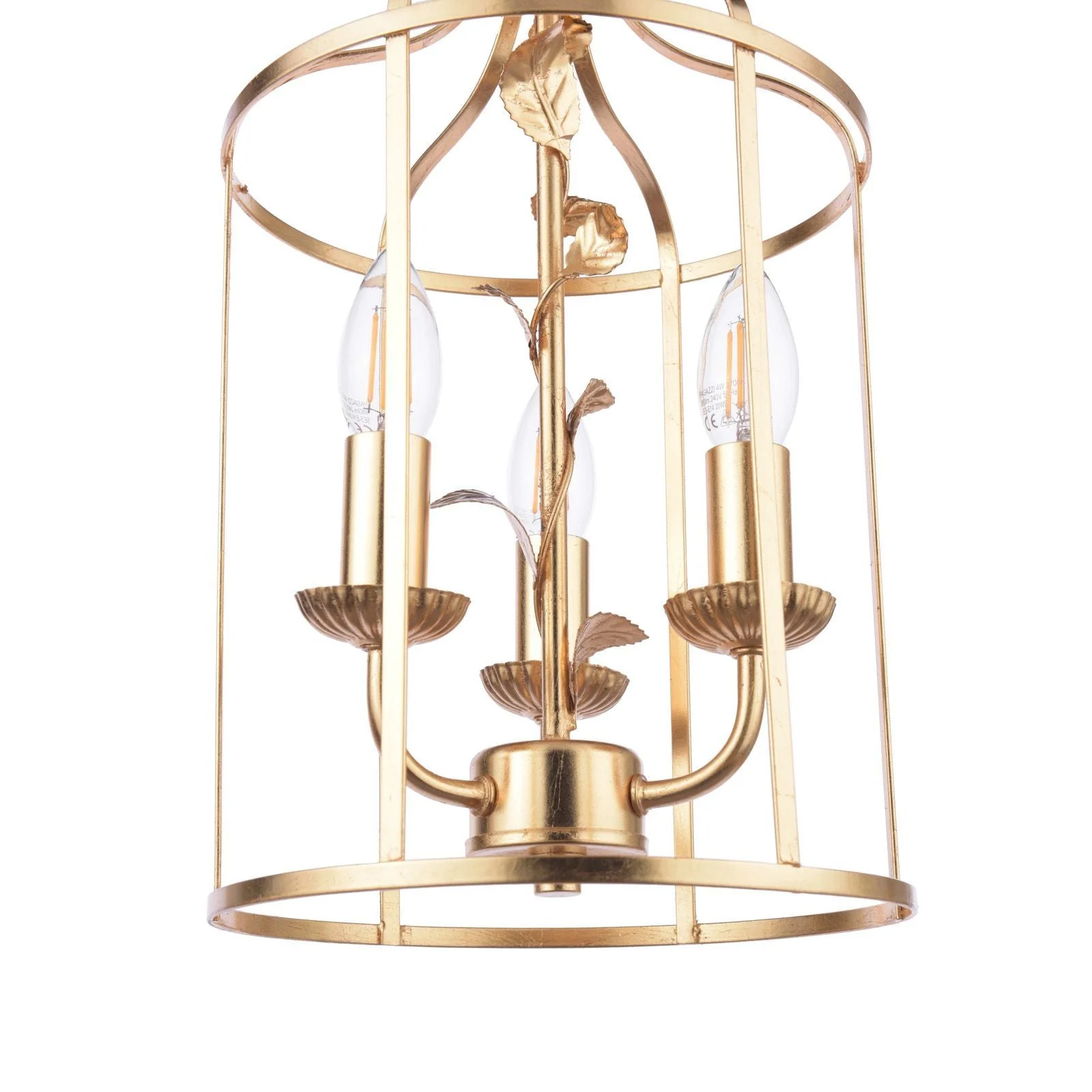 Halton 3 Light Pendant Distressed Gold Leaf - Image 5