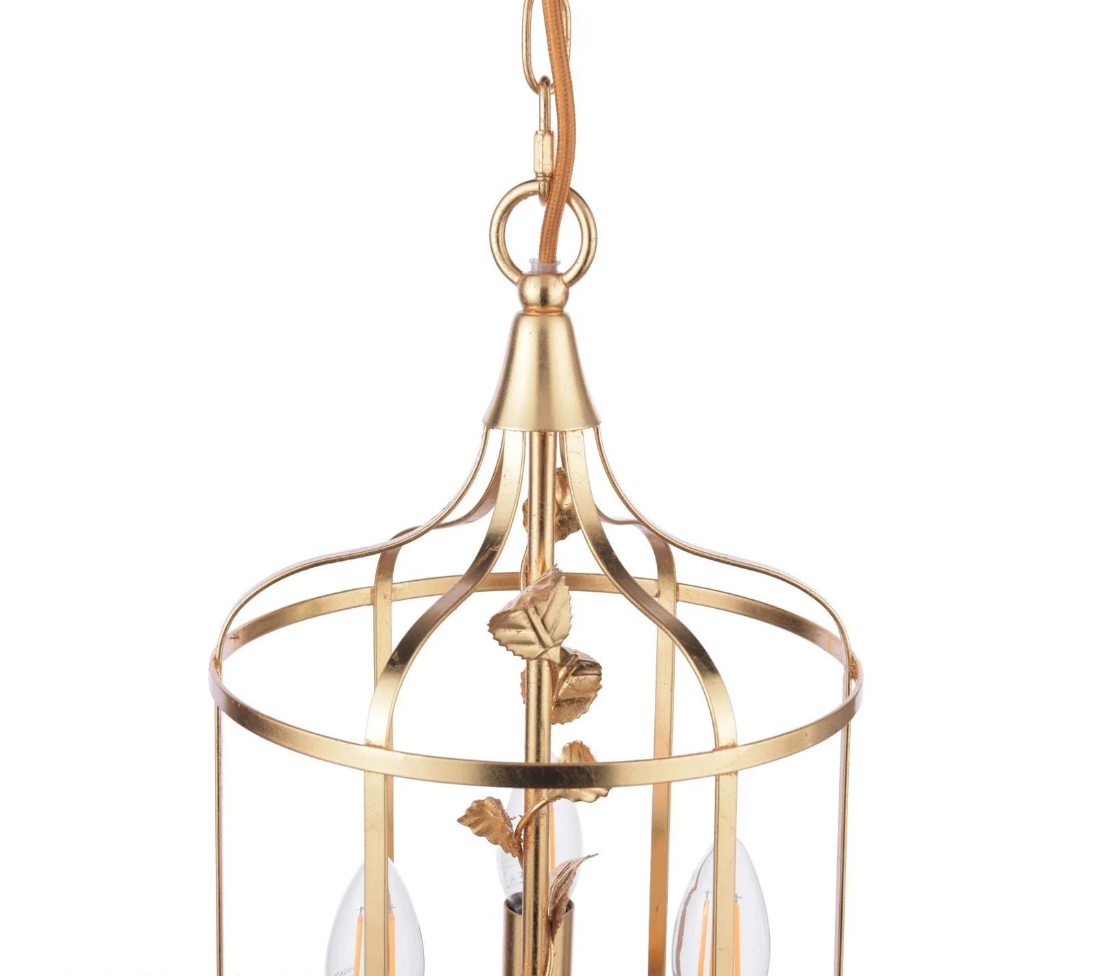 Halton 3 Light Pendant Distressed Gold Leaf - Image 6