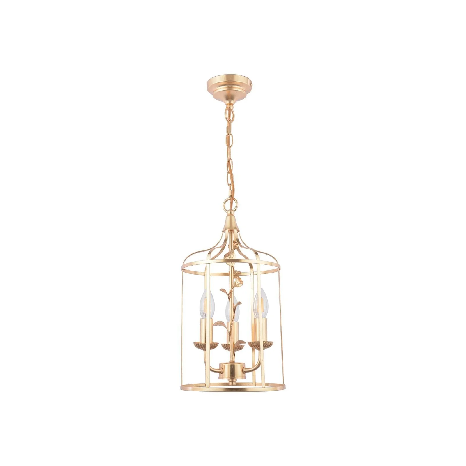 Halton 3 Light Pendant Distressed Gold Leaf - Image 7