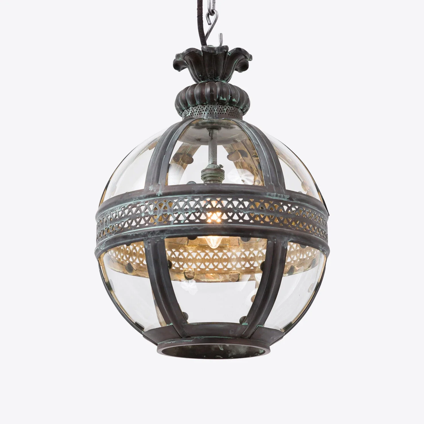 Hampstead Lantern- Verdigris Bronze/ Brass - Image 11