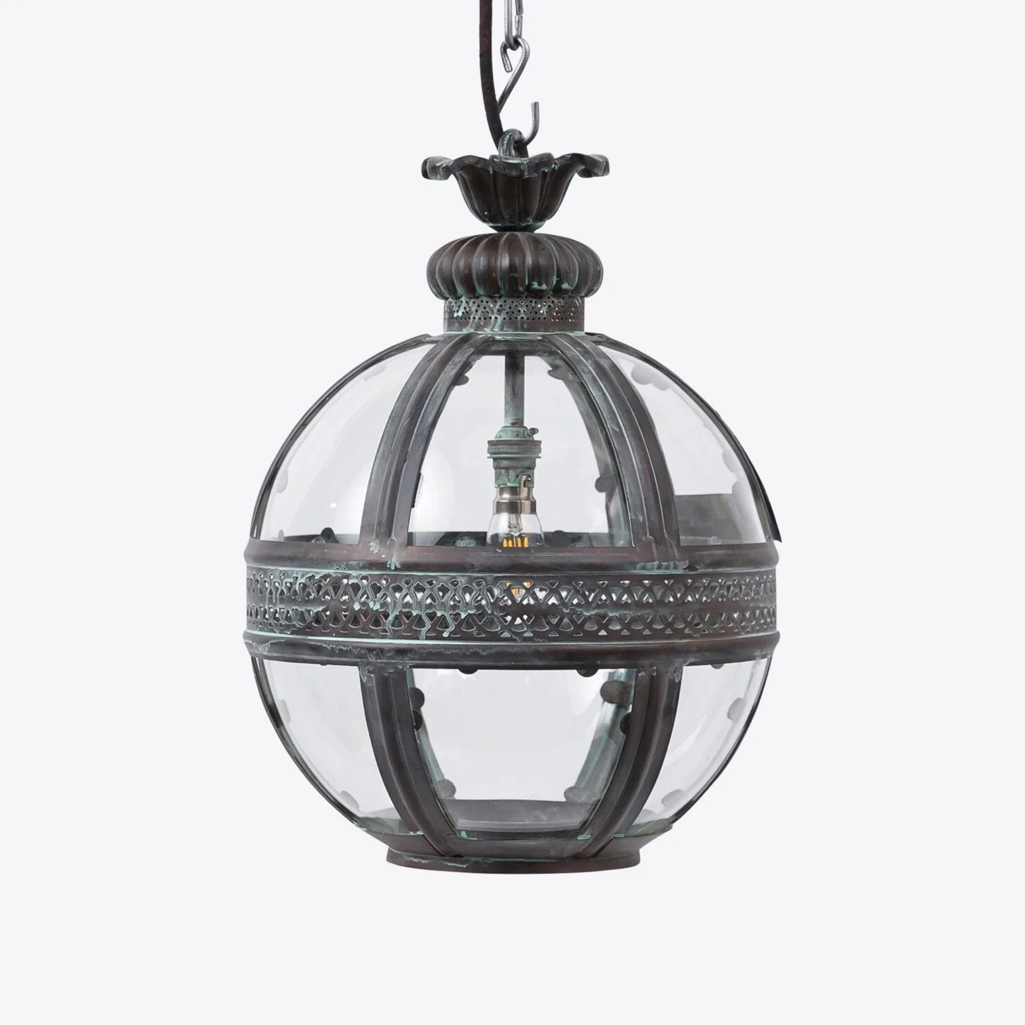 Hampstead Lantern- Verdigris Bronze/ Brass - Image 12