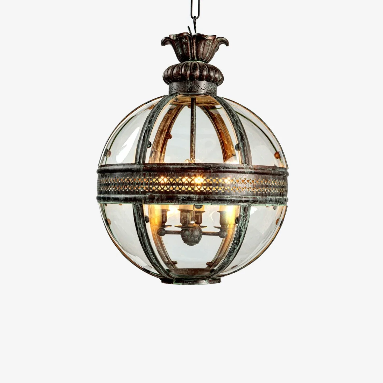 Hampstead Lantern- Verdigris Bronze/ Brass - Image 5