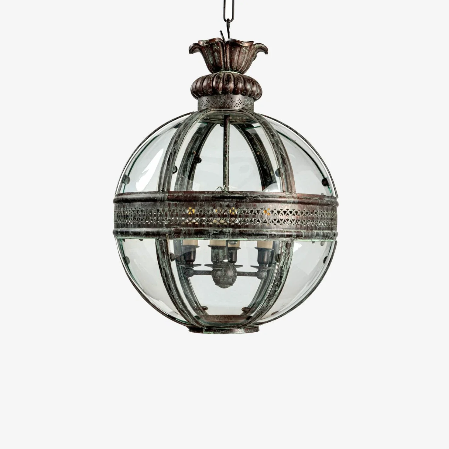 Hampstead Lantern- Verdigris Bronze/ Brass - Image 6