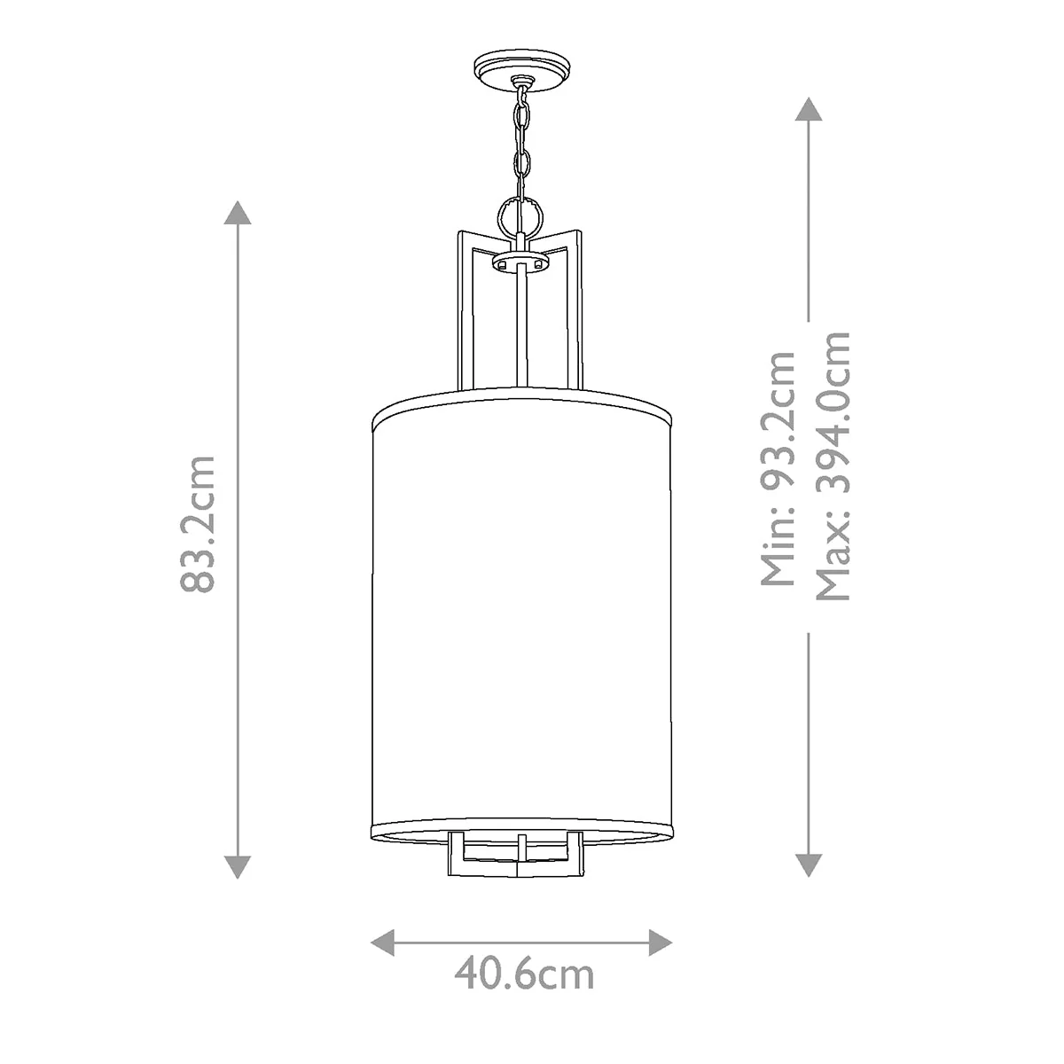 Hampton 3 Light Pendant - Antique Nickel E27 - Image 4