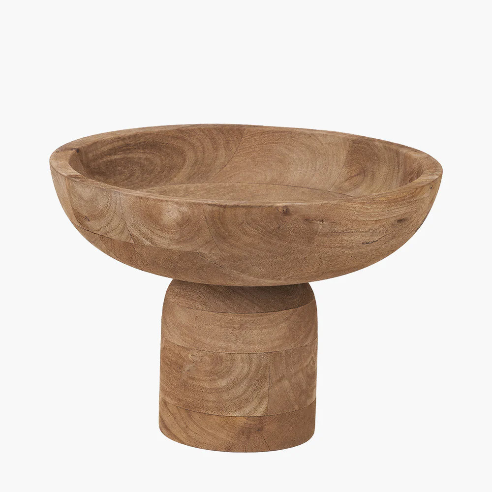 Handcarved Mango Wood Bowl with Raised Base - Image 3
