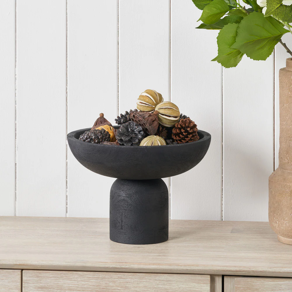 Handcarved Mango Wood Bowl with Raised Base - Image 8