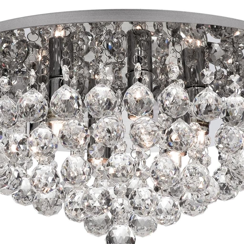 Hanna 6/8Lt Circular Flush Ceiling Light - Chrome/Gold - Image 2