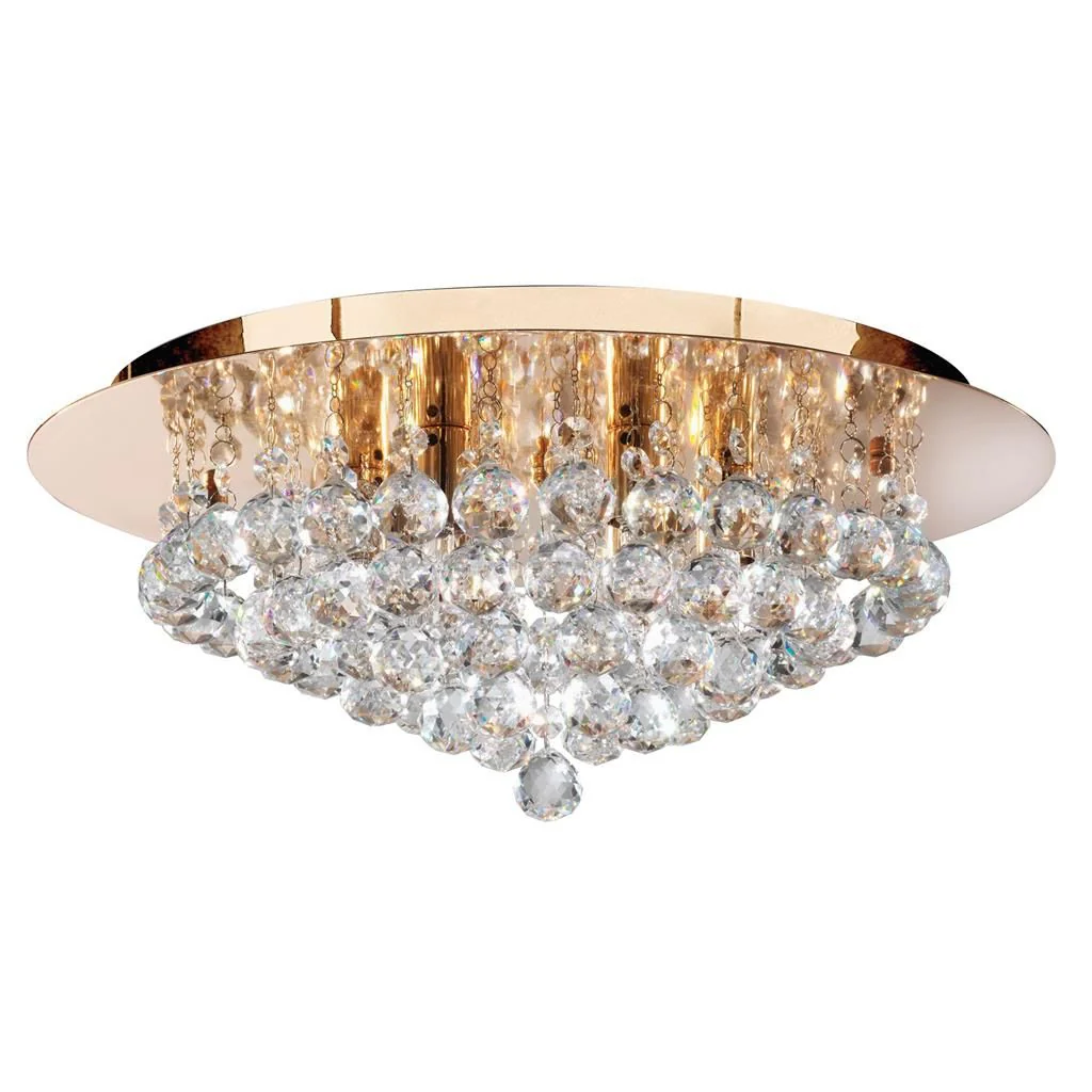 Hanna 6/8Lt Circular Flush Ceiling Light - Chrome/Gold - Image 3