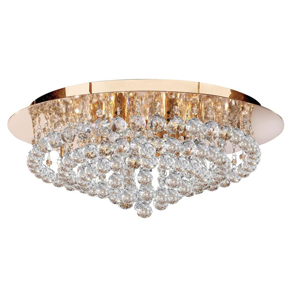 Hanna 6/8Lt Circular Flush Ceiling Light - Chrome/Gold - Image 8