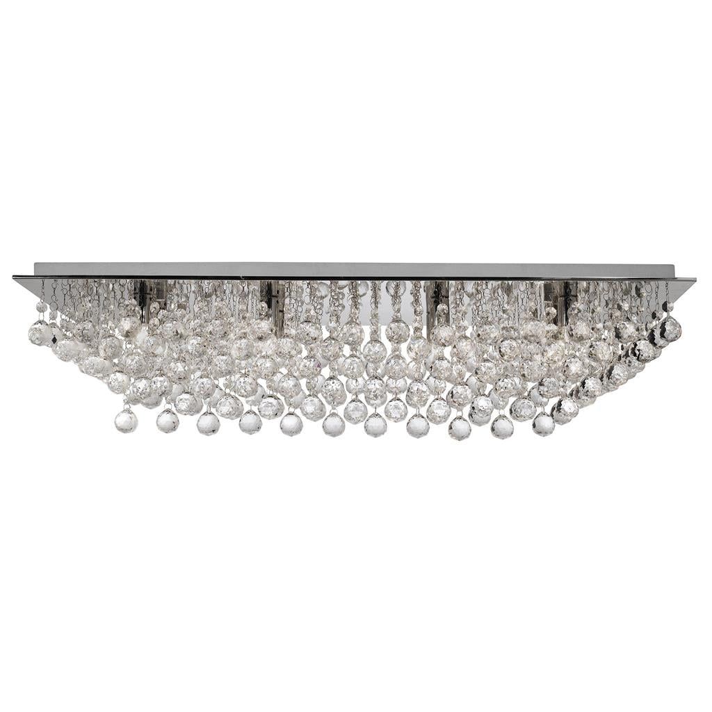 Hanna 6/8Lt Square Flush Ceiling Light -  Chrome & Clear Crystal Finish - Image 5