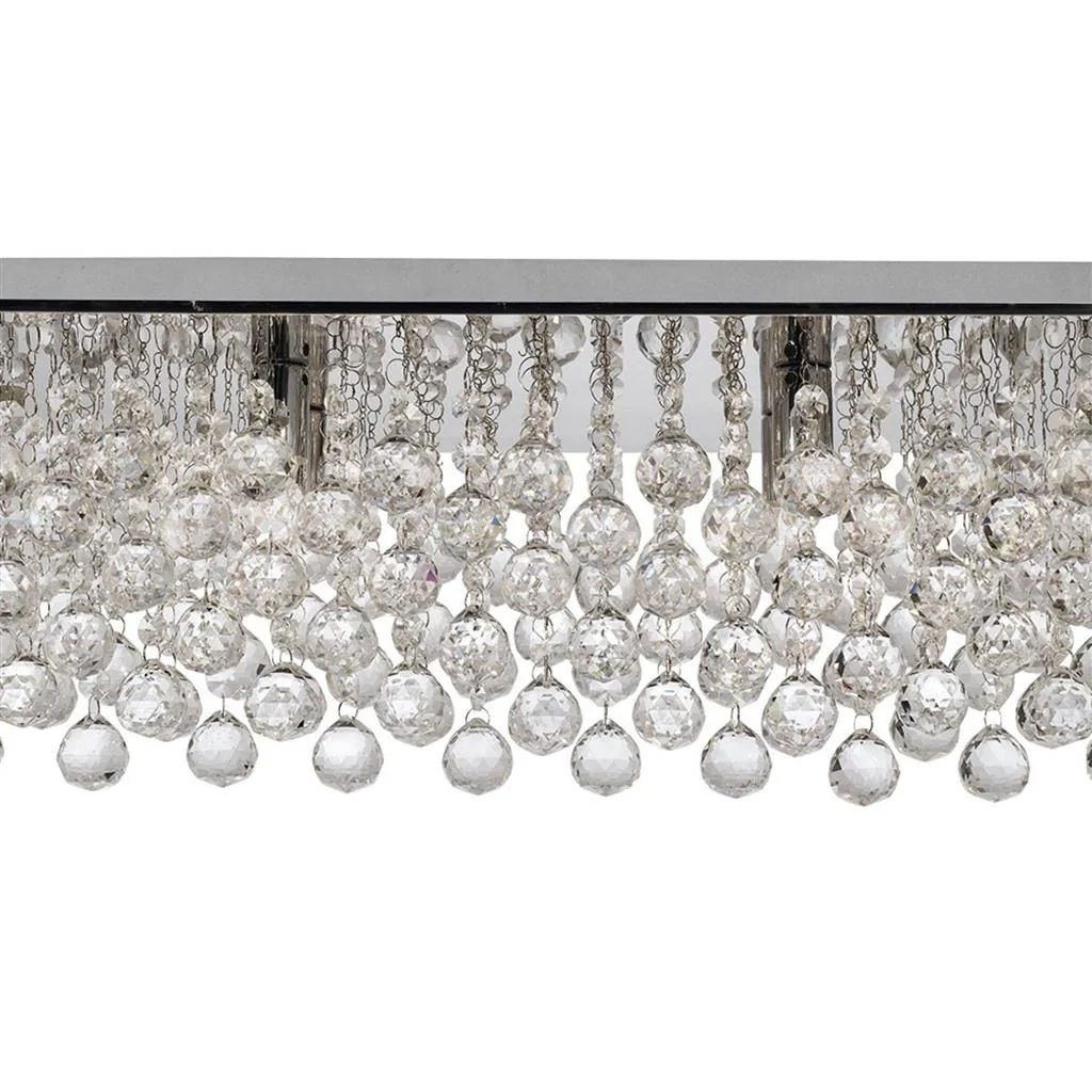 Hanna 6/8Lt Square Flush Ceiling Light -  Chrome & Clear Crystal Finish - Image 6