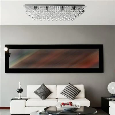Hanna 6/8Lt Square Flush Ceiling Light -  Chrome & Clear Crystal Finish - Image 8