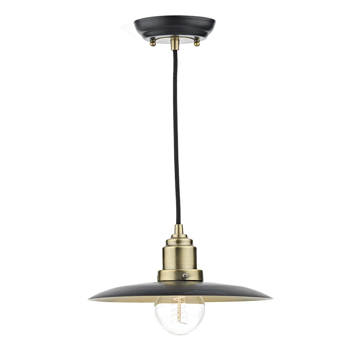Hannover 1 Light Pendant Black Antique Brass - Image 2