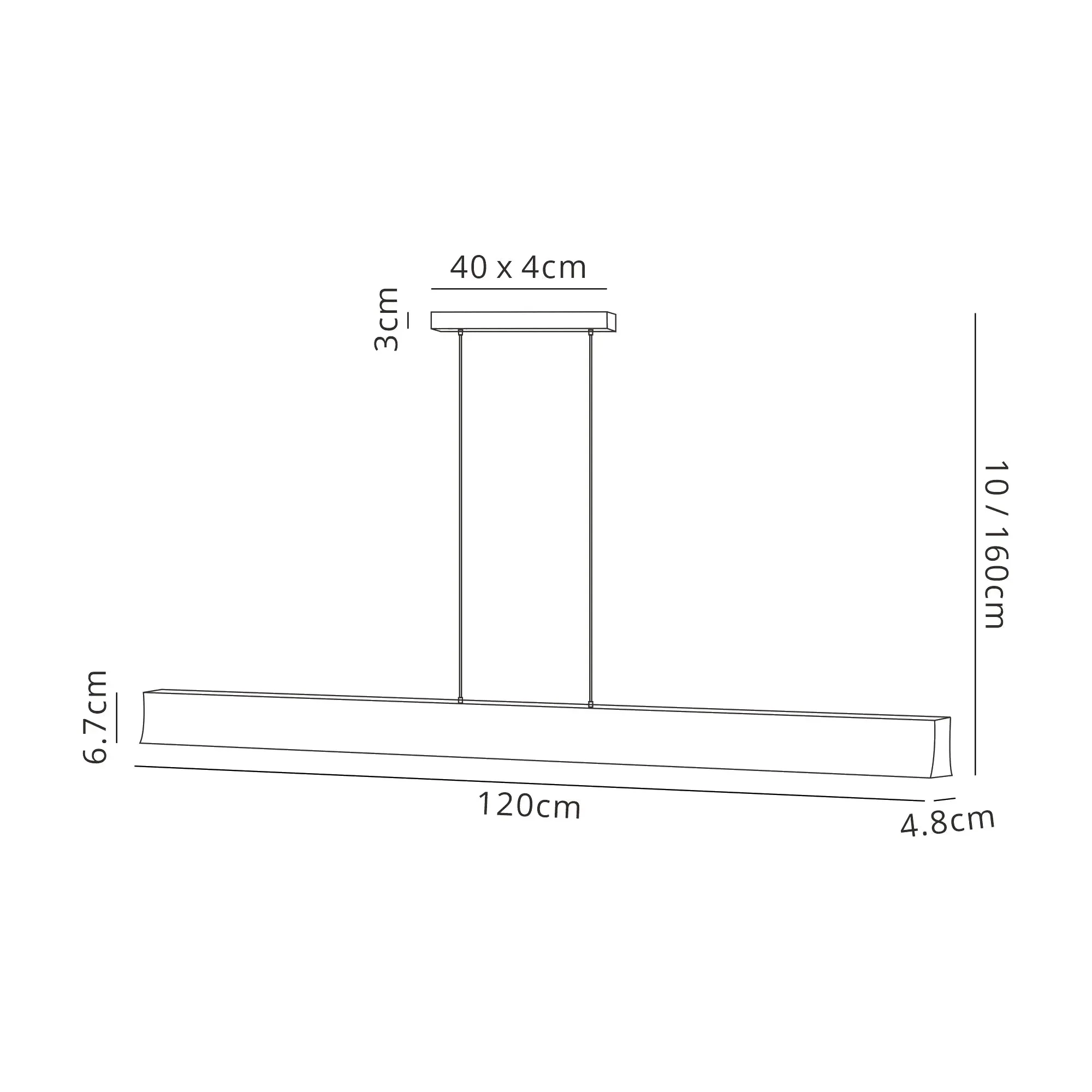 Hanok 3000/4000K LED Linear Pendant - Black/White - Image 2
