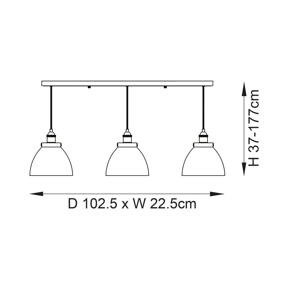Bartley 3Lt Linear Pendant - Antique Brass & Clear Glass - Image 8