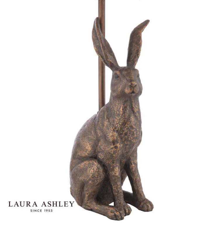 Hare Table Lamp Antique Bronze With Shade - Image 3