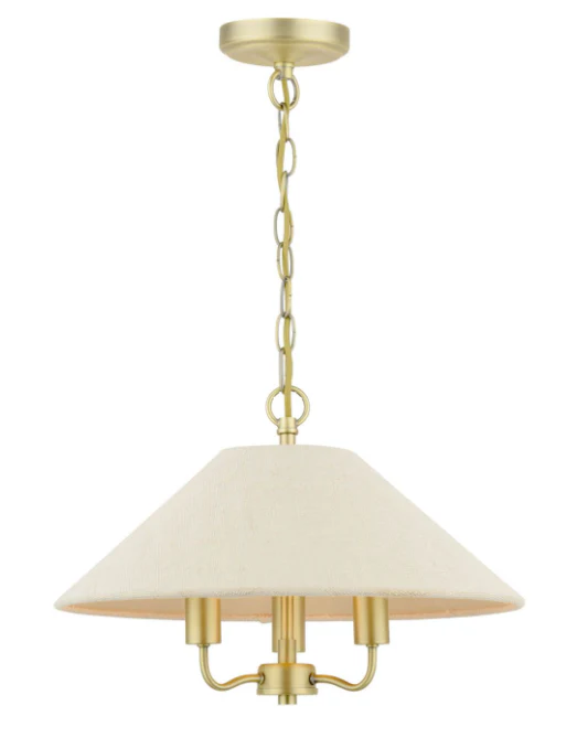 Harland 3/5 Light Pendant Matt Antique Brass With Shade