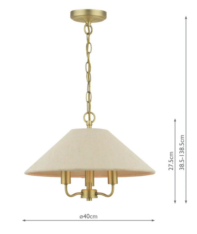 Harland 3/5 Light Pendant Matt Antique Brass With Shade - Image 4