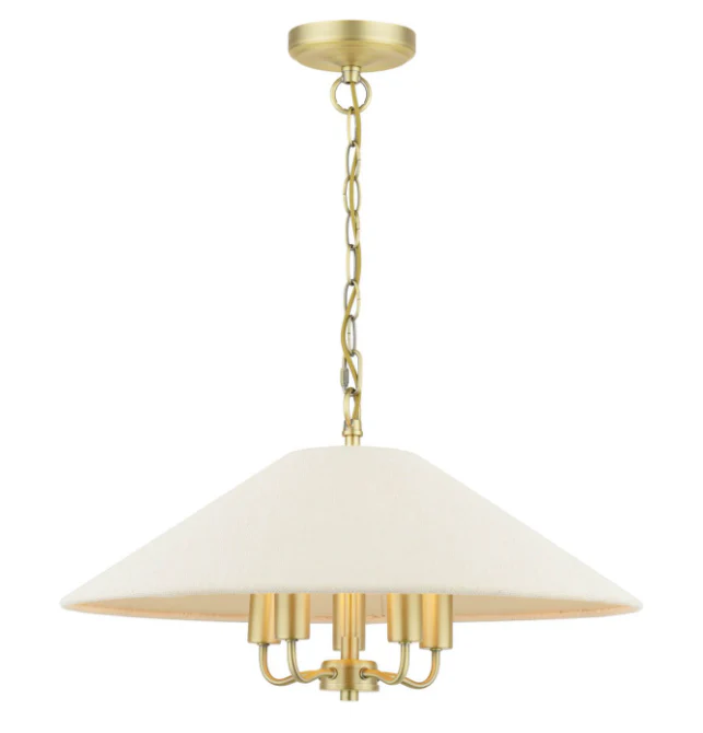 Harland 3/5 Light Pendant Matt Antique Brass With Shade - Image 6