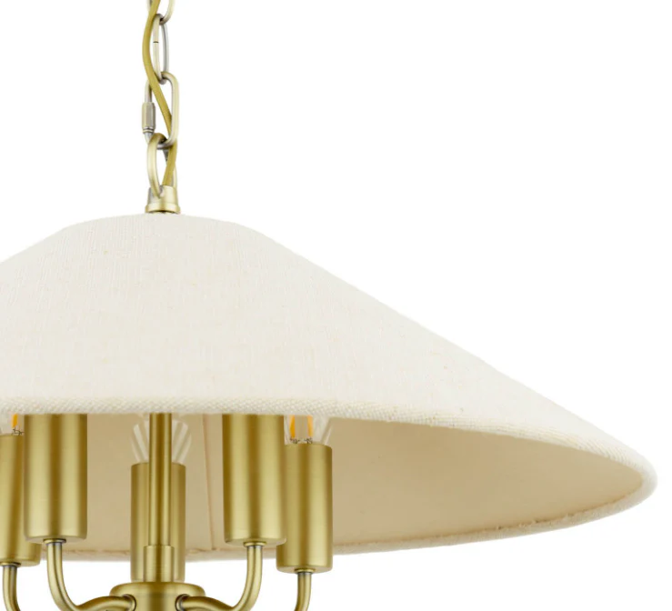 Harland 3/5 Light Pendant Matt Antique Brass With Shade - Image 8