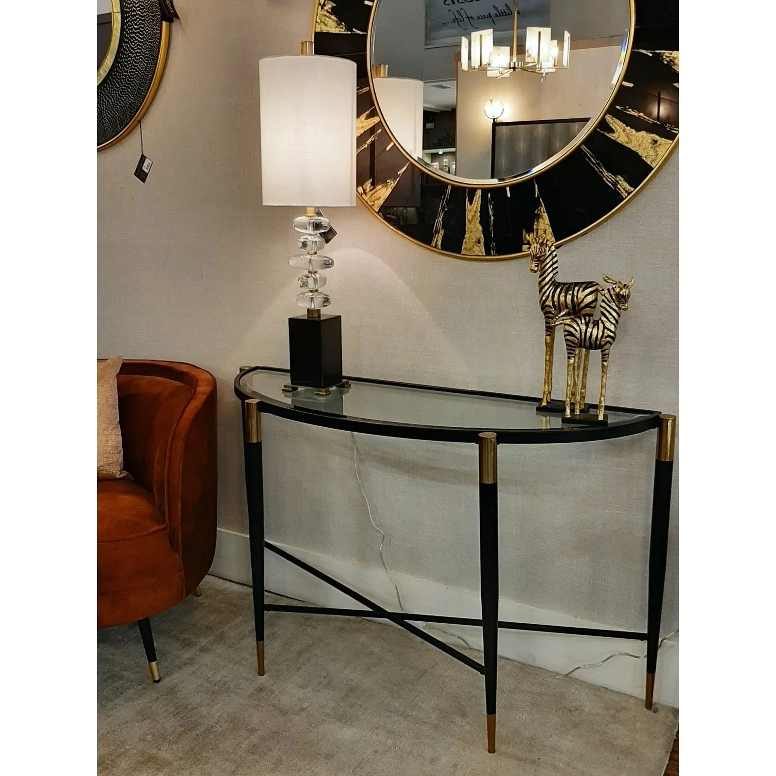 Harlinne Console Table - Smooth Black Finish - Image 3