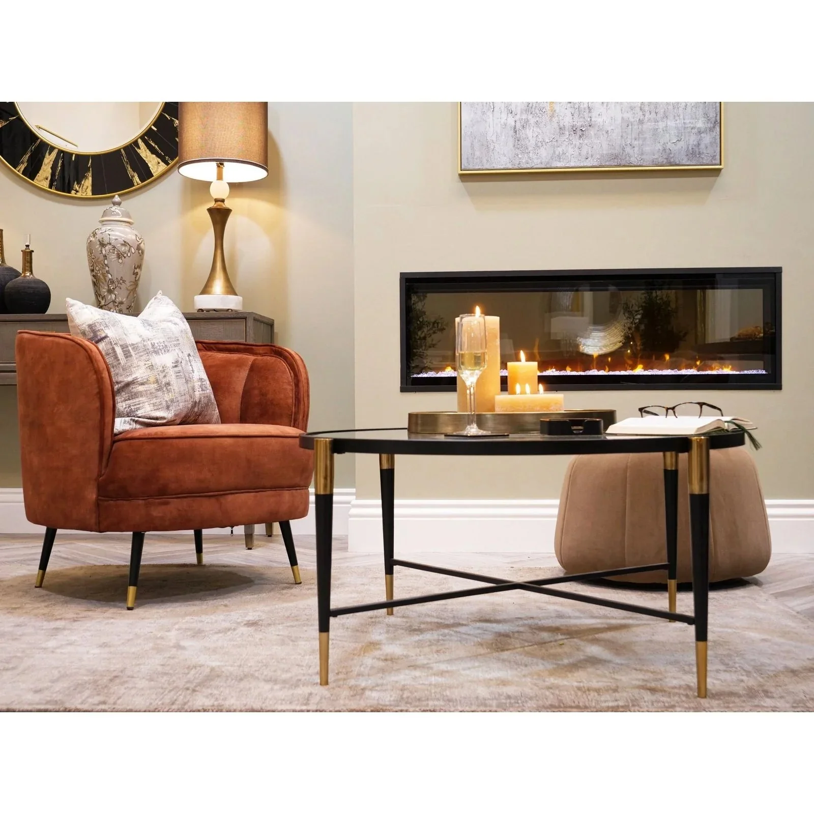 Harlinne Console Table - Smooth Black Finish - Image 4